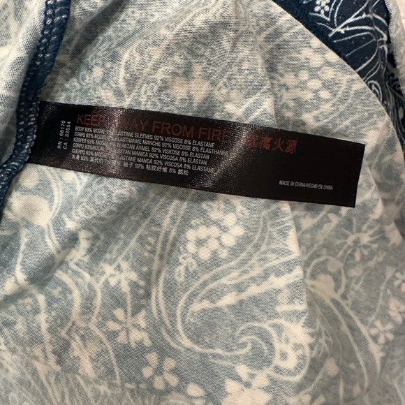 Free People mix print long sleeve boho crop top size xs - Picture 4 of 5